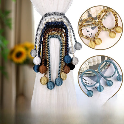 Fabric Curtains With Curtain Tiebacks For Elegant Window Decoration