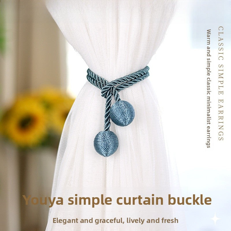 Fabric Curtains With Curtain Tiebacks For Elegant Window Decoration