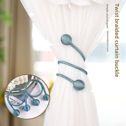 Fabric Curtains With Curtain Tiebacks For Elegant Window Decoration
