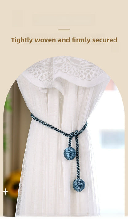 Fabric Curtains With Curtain Tiebacks For Elegant Window Decoration