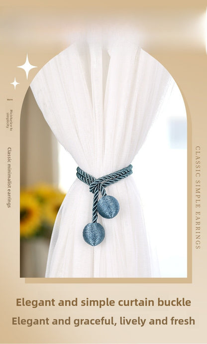 Fabric Curtains With Curtain Tiebacks For Elegant Window Decoration