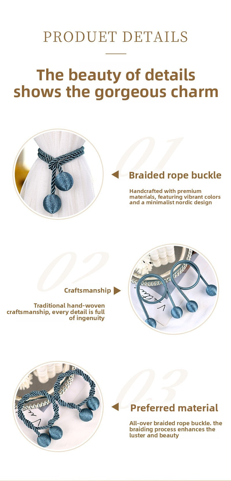 Fabric Curtains With Curtain Tiebacks For Elegant Window Decoration