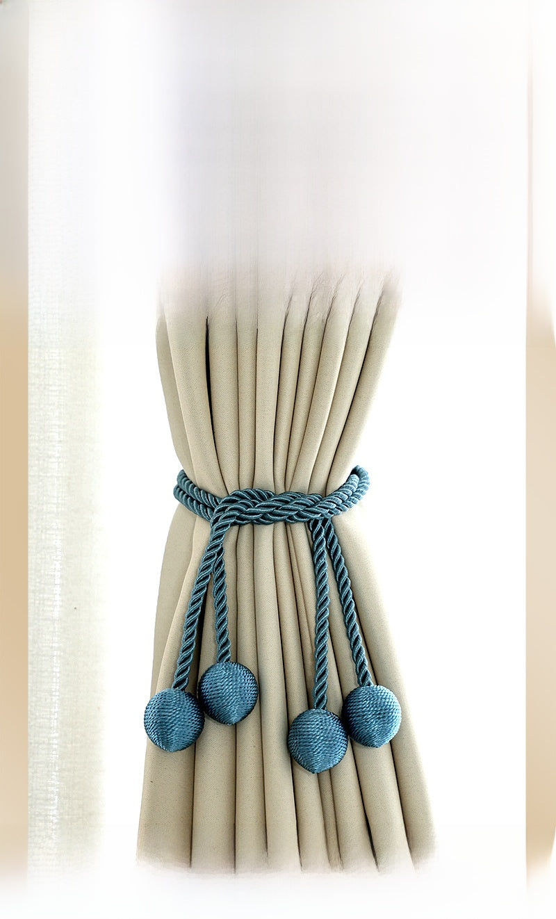 Fabric Curtains With Curtain Tiebacks For Elegant Window Decoration