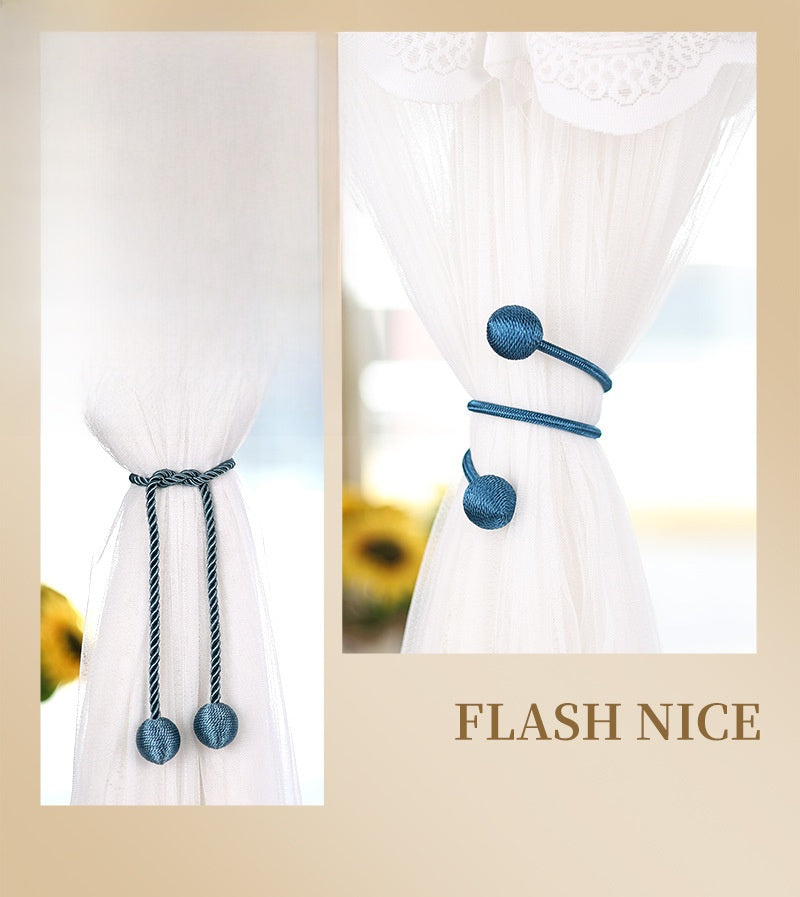 Fabric Curtains With Curtain Tiebacks For Elegant Window Decoration