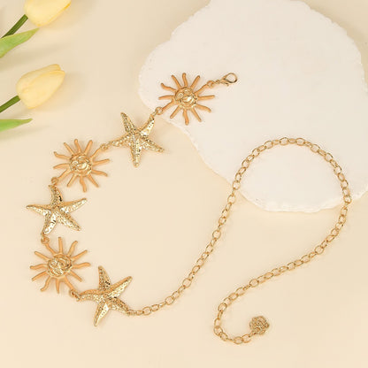 Bohemian Sun Waist Chain For Unisex Featuring Frosted Alloy Material