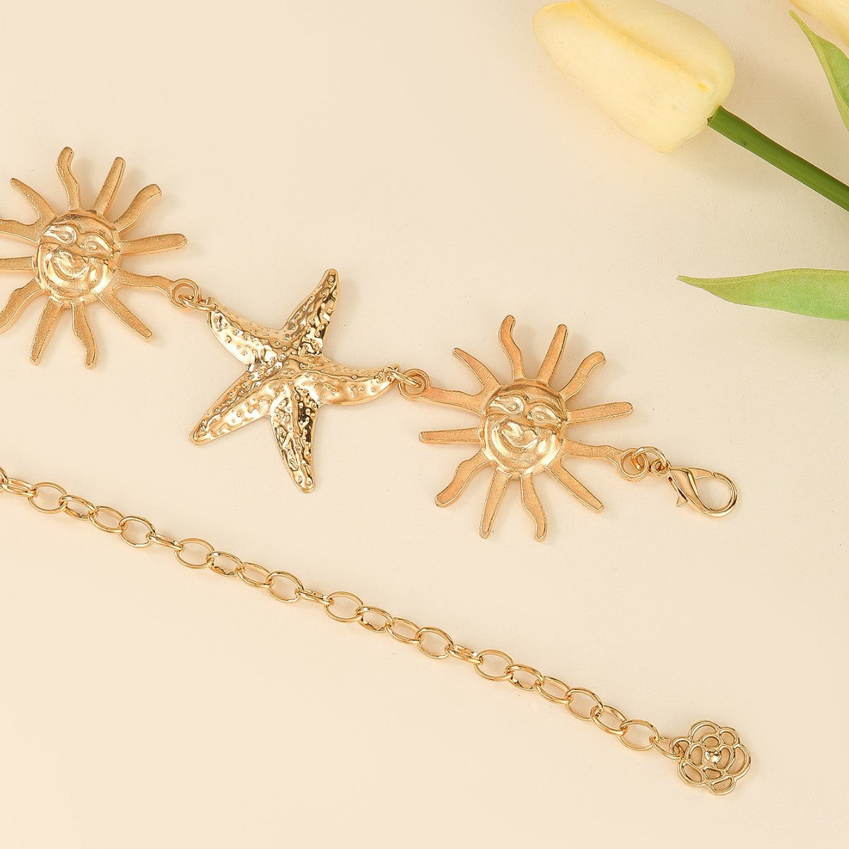 Bohemian Sun Waist Chain For Unisex Featuring Frosted Alloy Material
