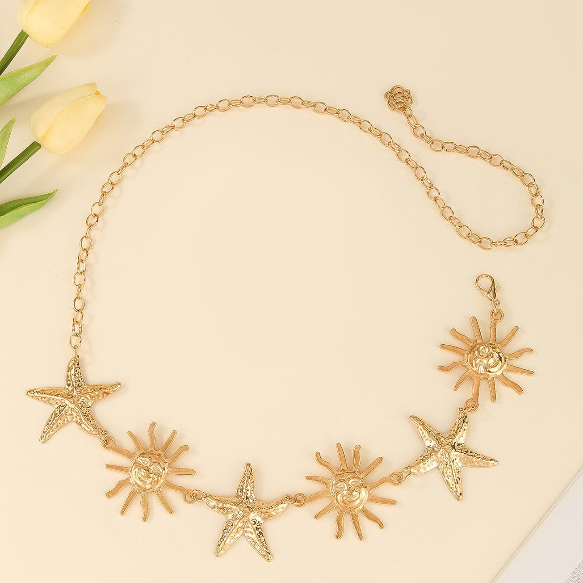 Bohemian Sun Waist Chain For Unisex Featuring Frosted Alloy Material