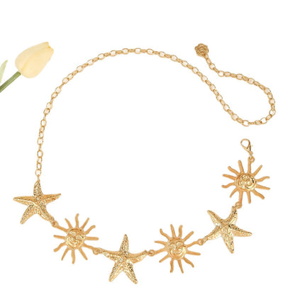 Bohemian Sun Waist Chain For Unisex Featuring Frosted Alloy Material