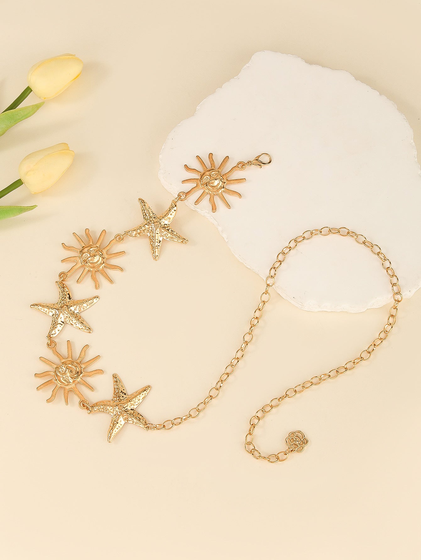 Bohemian Sun Waist Chain For Unisex Featuring Frosted Alloy Material
