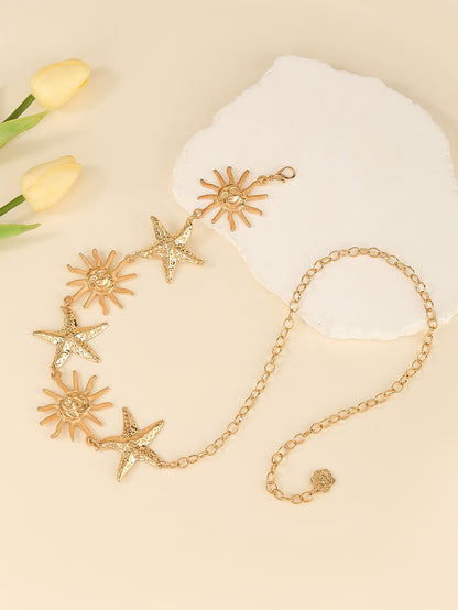 Bohemian Sun Waist Chain For Unisex Featuring Frosted Alloy Material