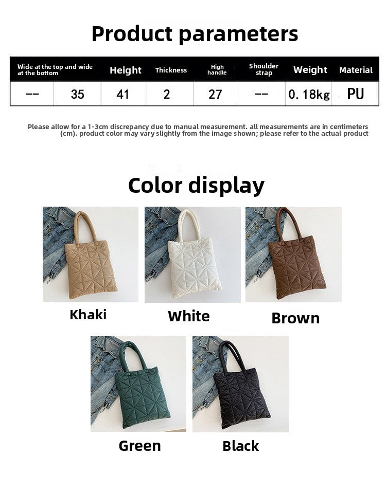Women’s Plaid Square Polyester Tote Bag With Top Handle, Stylish Underarm Bag For Winter