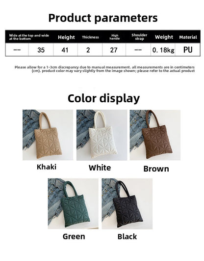 Women’s Plaid Square Polyester Tote Bag With Top Handle, Stylish Underarm Bag For Winter