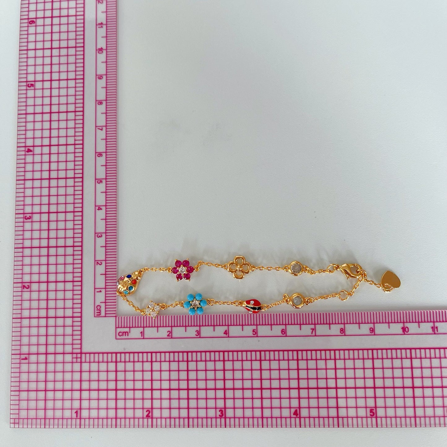 Three-dimensional Ladybugs Copper Bracelet With Zircon Inlay For Women