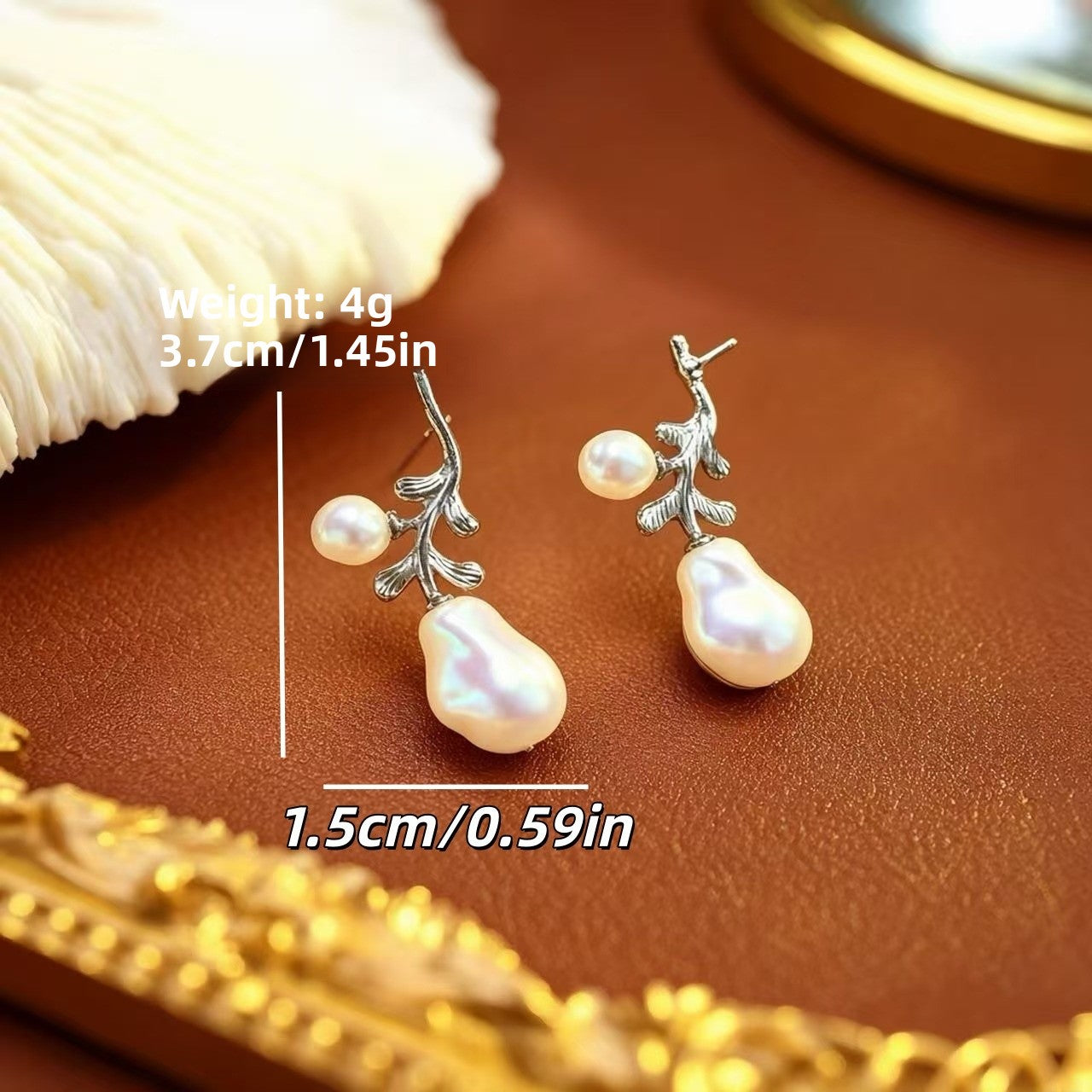 Asymmetrical Tree Drop Earrings For Unisex Featuring Zinc Alloy With 925 Sterling Silver Studs In Silver