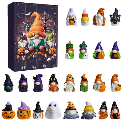 Halloween Pumpkin Dolls & Accessories In Resin, Novelty Blind Box Toys, 24 Pcs Set