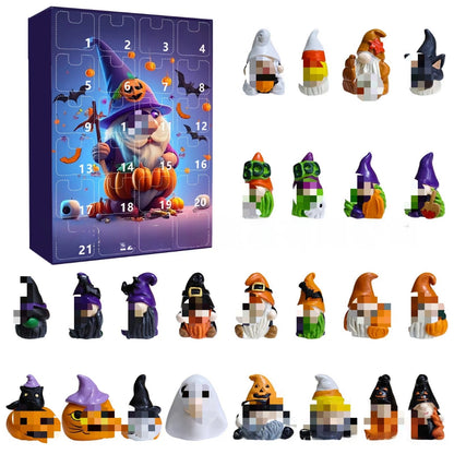 Halloween Pumpkin Dolls & Accessories In Resin, Novelty Blind Box Toys, 24 Pcs Set