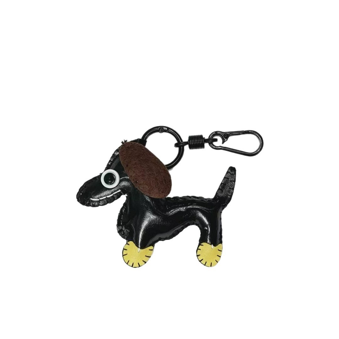 Dyed Black PU Leather Key Chain Featuring Durable Design And Stylish Finish