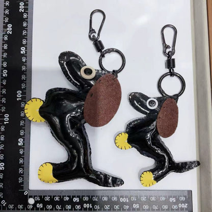 Dyed Black PU Leather Key Chain Featuring Durable Design And Stylish Finish