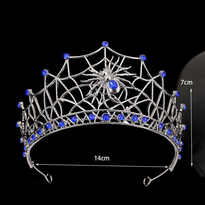 Gothic Spider Web Crown Hair Accessory For Women In Silver Alloy, Perfect For Halloween