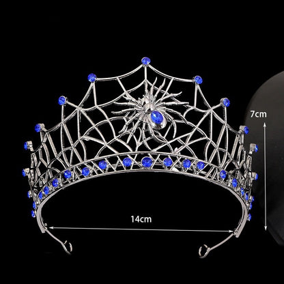 Gothic Spider Web Crown Hair Accessory For Women In Silver Alloy, Perfect For Halloween