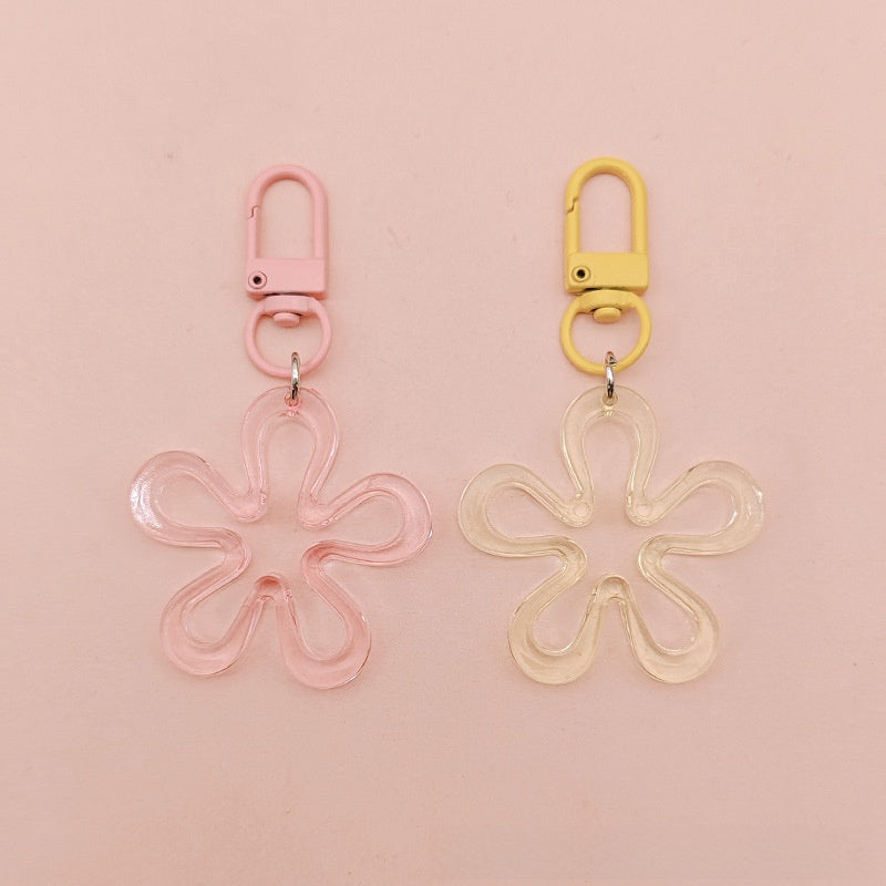 Transparent Acrylic Flowers Key Chains For New Year Celebration