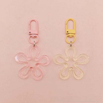 Transparent Acrylic Flowers Key Chains For New Year Celebration