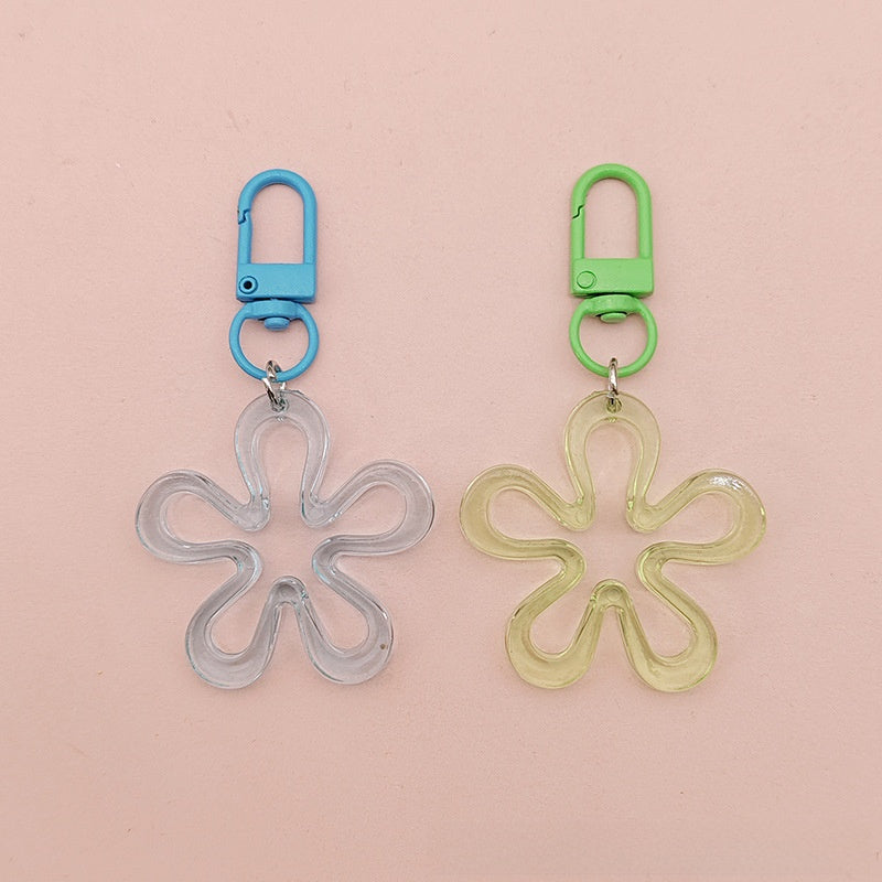Transparent Acrylic Flowers Key Chains For New Year Celebration