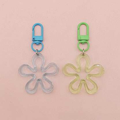 Transparent Acrylic Flowers Key Chains For New Year Celebration
