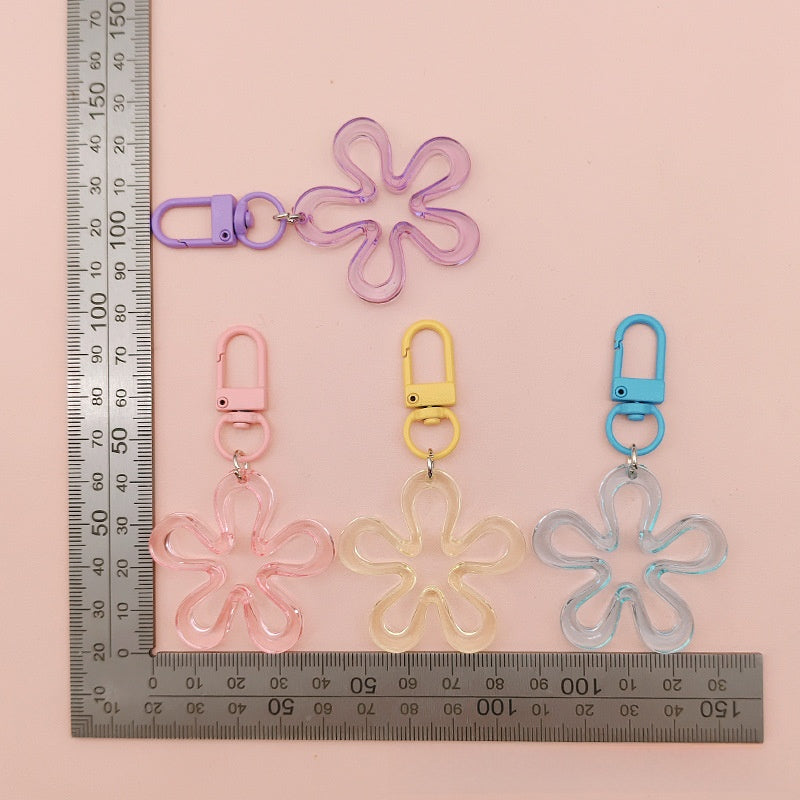 Transparent Acrylic Flowers Key Chains For New Year Celebration