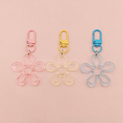 Transparent Acrylic Flowers Key Chains For New Year Celebration