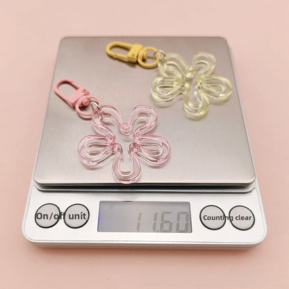 Transparent Acrylic Flowers Key Chains For New Year Celebration