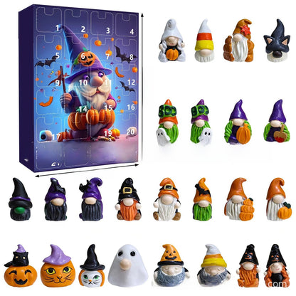 Halloween Pumpkin Dolls & Accessories In Resin, Novelty Blind Box Toys, 24 Pcs Set