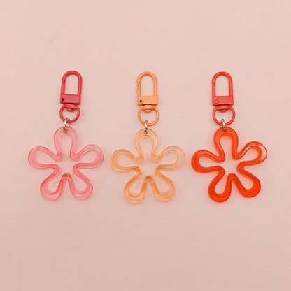 Transparent Acrylic Flowers Key Chains For New Year Celebration