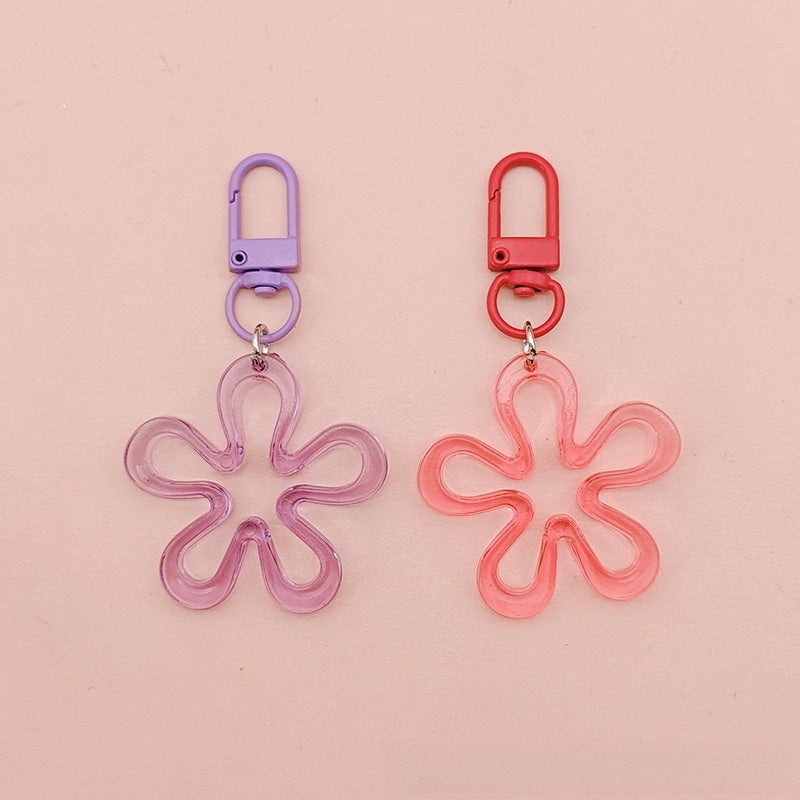 Transparent Acrylic Flowers Key Chains For New Year Celebration