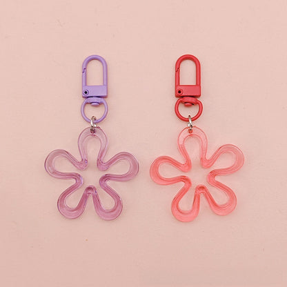 Transparent Acrylic Flowers Key Chains For New Year Celebration