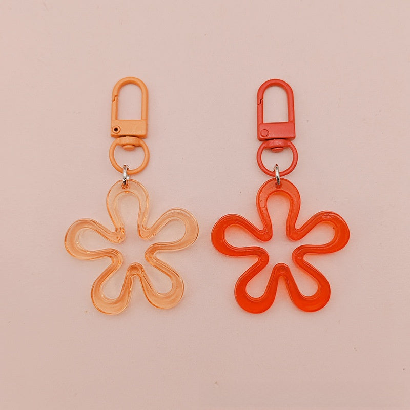 Transparent Acrylic Flowers Key Chains For New Year Celebration