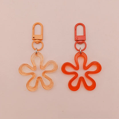 Transparent Acrylic Flowers Key Chains For New Year Celebration