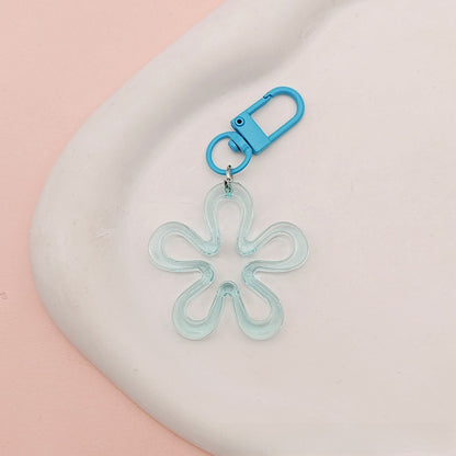 Transparent Acrylic Flowers Key Chains For New Year Celebration