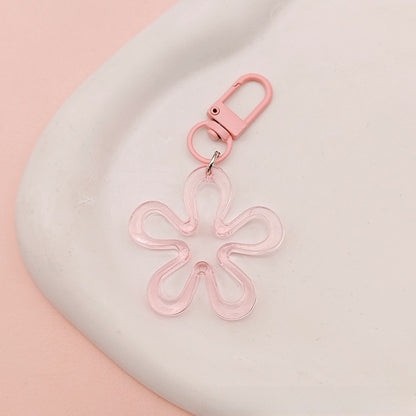 Transparent Acrylic Flowers Key Chains For New Year Celebration