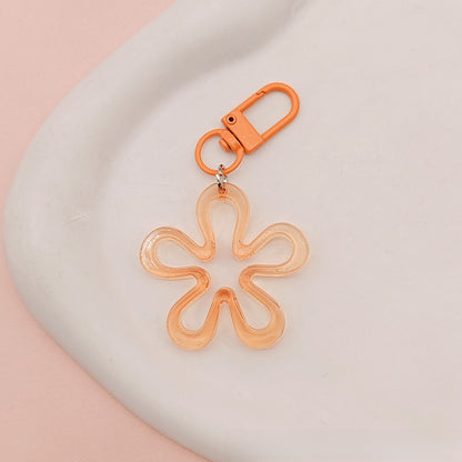 Transparent Acrylic Flowers Key Chains For New Year Celebration