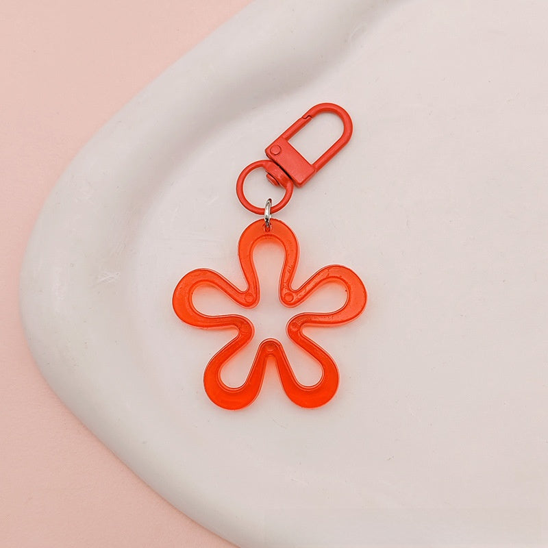Transparent Acrylic Flowers Key Chains For New Year Celebration