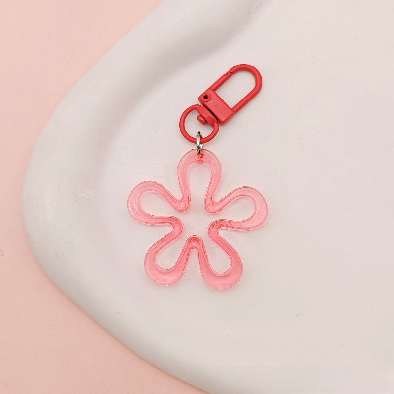 Transparent Acrylic Flowers Key Chains For New Year Celebration
