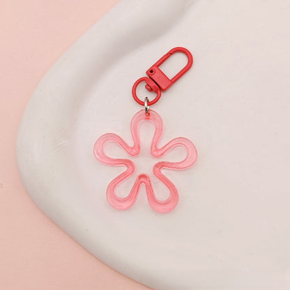 Transparent Acrylic Flowers Key Chains For New Year Celebration