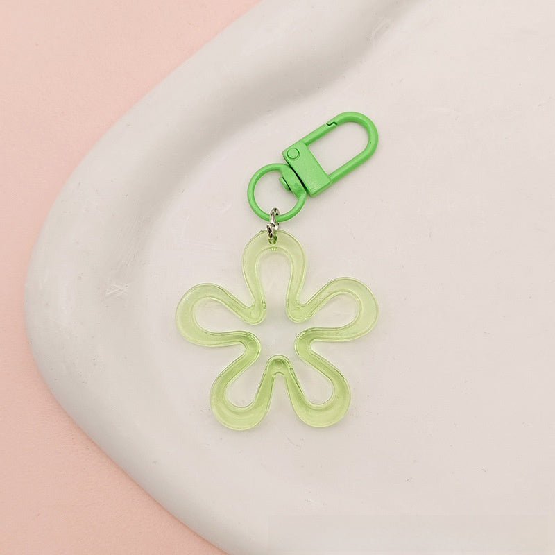 Transparent Acrylic Flowers Key Chains For New Year Celebration