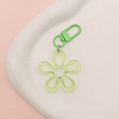 Transparent Acrylic Flowers Key Chains For New Year Celebration