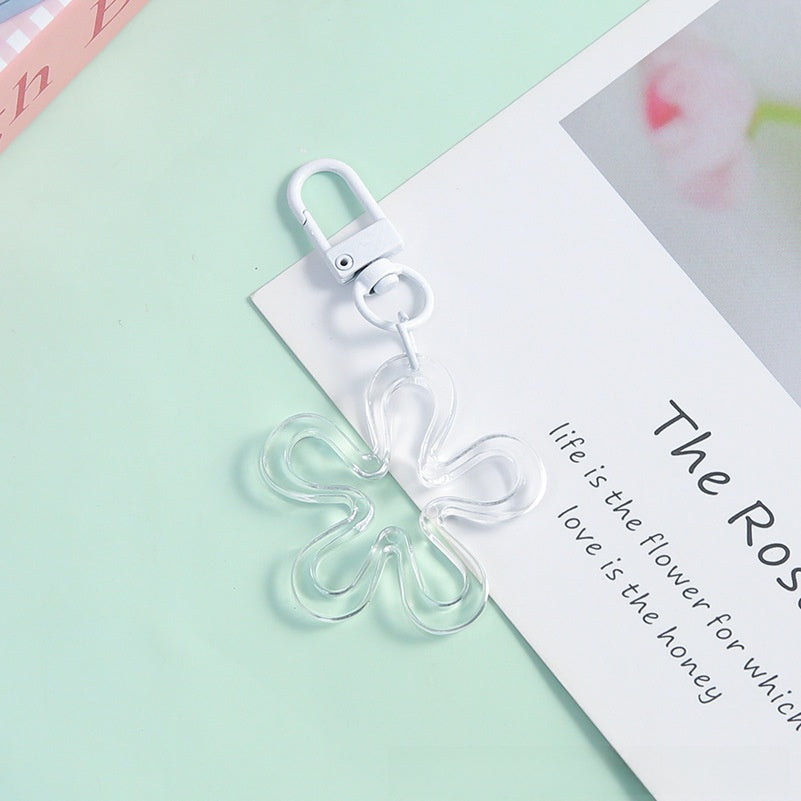 Transparent Acrylic Flowers Key Chains For New Year Celebration