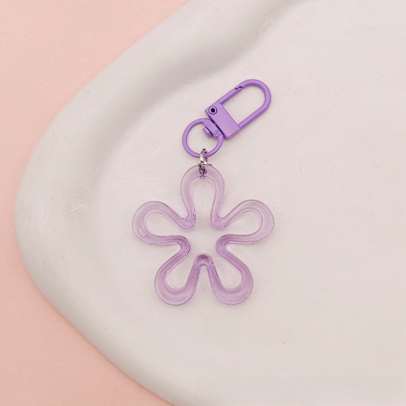 Transparent Acrylic Flowers Key Chains For New Year Celebration