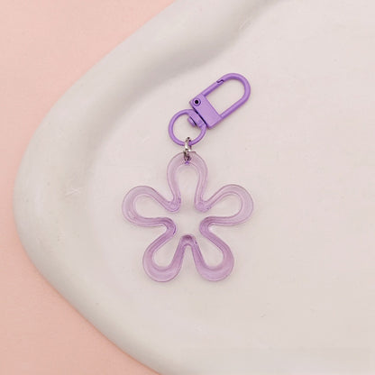 Transparent Acrylic Flowers Key Chains For New Year Celebration