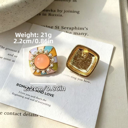 Water Droplets Stud Earrings For Unisex Featuring Enamel Craft And 925 Sterling Silver Alloy Material In Silver