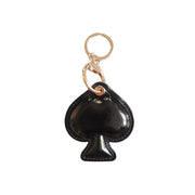 3D Embossed Black Spade Keychain - Black